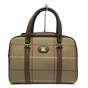 Burberry Handbag Plaid Brown Green